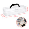 BTSKY 3 Pack Long Plastic Pencil Box Portable Clear Home Utility Boxes with Black Handle Stationery Storage Organizer Pa