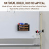 MyGift 2 Compartment Magnetic Office White Board Accessories Holder Rustic Burnt Solid Wood Dry Erase Marker and Eraser