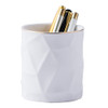 YOSCO Ceramic Irregular Round Pen Holder For Desk Cute Stand Gold Line Pencil Cup Pot Desk Organizer for Girls Makeup Br