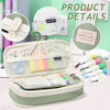 KPX Big Capacity Pencil Pen Case Bag with Zipper Office College School Storage Large Capacity Bag Pouch Holder Box Organ