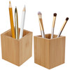 Tosnail 2 Pack Bamboo Pen Holder Pencil Holder for Desk Makeup Brush Organizer Marker Pen Storage Cup for Office School