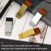 Leather Pen Holder Clip for Notebook4 Pcs Vintage Pen Loop Clip Stainless Steel Pen Loop Holder PU Leather Pen Clip Pen