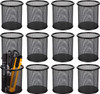 Nicunom 12 Pack Metal Pen Holder Wire Mesh Pen Cup Pencil Holder Pencil Cup for Desk Office Pen Organizer Black