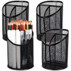 Nicunom 4 Pack Pen Holder Mesh Pencil Holder Round Pen Cup for Desk 3 Compartments Desktop Pencil Organizer for Office H