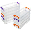 WUWEOT 9 Pack Large Pencil Box Stackable Clear Plastic Pencil Case Painting Brush Storage Box with SnapTight Lid Office