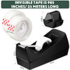 Yahenda 6 Pack Desktop Tape Dispenser Non Skid Base with Transparent Invisible Tape and Replacement Cores for Wrapping H