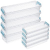 Gueevin 8 Pcs Plastic Pencil Case Stackable Clear Pencil Box with Latching Lid Long Plastic Stationery Pen Case Bulk for