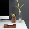 Wood Pen Holder For Desk Pencil Cup Whole Piece Black Walnut Wooden Organizer Caddy Stand Durable Vintage Rustic Box For