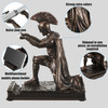 Spakon Roman Knight Pen Holder with 2 Pens Resin Desk Organizers and Accessories Funny Executive Pen Stand Kings Guard F