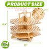 Peohud Wooden Pen Holder 124 Slots Rotating Pencil Display Stand Portable Paint Brush Organizer for Colored Pencils Wate