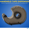 1InTheOffice Tape Dispenser Small Tape Dispenser Handheld Tape Dispenser 1 Inch Core Translucent SmokePlastic 8 Pack