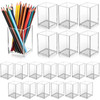 Crtiin 20 Pieces Acrylic Pencil Holder Makeup Brush Holder Pen for Desk Pencil Cup Acrylic Desk Accessories Desktop Stat