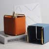 Kelendle Leather Pencil Holder Desktop Organizer Iron Art Desktop Makeup Brush Remote Control Storage Box Office Pen Hol