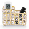 Hipiwe Crystal Remote Control Holder Gold Bling Makeup Brush Organizer Remote Caddy Candle Tabletop Pen Pencil Storage f