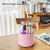Nuozme Desk Organizer 360Degree Rotating Pencil Pen Holders For Desk Diamond Pattern Pen Organizer With 5 Compartments C