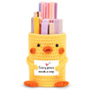 SKYDUE Crocheted Pen Pencil Holder with Inspirational Card Handmade Desk Organizer for Office School Home Functional Des