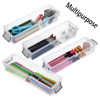 BTSKY Long Plastic Stackable Boxes Home Office Supplies Storage Organizer Pencil Box Plastic Organizer Holder for Gel Pe