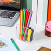 Chivertion 8 Pcs Acrylic Wall Mounted Marker Holder Acrylic Pen Holder Adhesive Glass Whiteboard Dry Erase Marker Organi
