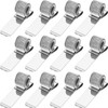 Outus 12 Pcs Pen Holders for Clipboard Metal Pen Clip Holder Attachment with Adjustable Spring Loops Organizer Manganese