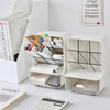 Pen Organizer for Desk Desk Organizer with Drawer MultiFunctional Pencil Holder with 6 Compartments and 1 Drawer Organiz