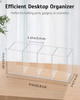 Uniclife Clear Acrylic Pen Holder for Desk Plastic Pencil Holder Pen Organizer with 4 Compartments Desktop Stationery Or
