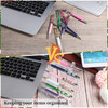 Jetec 2 Pieces Plastic Pen Holder Stand 6Slots Pencil Display Makeup Brush Rack Organizer Vertical Pencil Show Tool Rack