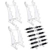 Outus Set of 4 Plastic Pen Holder 6slots Display Stand Eyebrow Pen Stand Makeup Brush Rack Organizer for Home School and