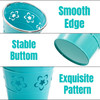 Noamus 9 Pack Metal Pen Holder Cup Desktop Pencil Bucket with Flower Pattern Mini Makeup Brush Storage Organizer Colorfu