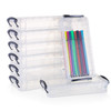 WUWEOT 8 Pack Plastic Pencil Box Large Capacity Pencil Box with Snaptight Lid Supplies Storage Organizer Office Storage