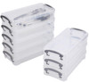WUWEOT 8 Pack Plastic Pencil Box Large Capacity Pencil Box with Snaptight Lid Supplies Storage Organizer Office Storage