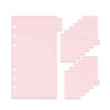 12pcs A6 Cash Stuffing Envelopes 6 Tabs Binder 2 Pockets Zipless Pink PP Budget Binder Index Divider with 2 Pockets for