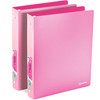 1 Inch Binders 3 Ring Pink 1 Soft Plastic Flexible Cover Round Ring with a Pocket Binder Holds 175 Sheets School Supplie