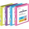 1 Inch 3 Ring Binder 1 Binder Clear View Cover with 2 Inside Pockets Colored School Supplies Office and Home Binders Ass