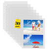 Sooez 30 Pack Heavy Duty Photos or Postcards Page Protectors Plastic Clear Photo Holder Sleeves for 3 Ring Binder Two 5