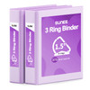 SUNEE 3 Ring Binder 15 Inch D Ring Clear View Binder Three Ring PVCFree Fit 85x11 Inches for School or Office Supplies L