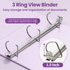 SUNEE 3 Ring Binder 15 Inch D Ring Clear View Binder Three Ring PVCFree Fit 85x11 Inches for School or Office Supplies L