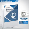 SUIN Bulk 12 Pack 1inch 3 Ring Binders Durable 1 Binders with Roung Ring Binder Large 200 Sheet Capacity Fit 85 x 11 US
