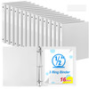 Henoyso 16 Pack 05 Inch 3 Ring Binder Round Ring Bulk 12 Inch Binders Hold 140 Sheets with Pocket Fits Letter Size 85 x