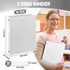 Henoyso 16 Pack 05 Inch 3 Ring Binder Round Ring Bulk 12 Inch Binders Hold 140 Sheets with Pocket Fits Letter Size 85 x
