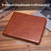 Geslun 7 Ring Check Binder Genuine Leather Business Checkbook Cover Holder 3OnAPage for 600 Checks 9 x 13 Desk Commercia