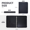 Antner Zipper Portfolio Binder Padfolio 3 Ring Binder 1 Inch Professional Faux Leather Document Organizer Folio for Tabl