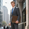 AZXCG Portfolio BinderLeather Portfolio for Men and WomenLegal Pads Padfolio Resume Folder with Card HolderBusiness Padf