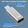 iPhone 15 Charging Adapter,MFi Certified USB C Male to Lightning Female Connector Type-C to 8 Pin PD Fast Charging Converter Data Sync for iPhone 15