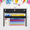 YoeeJob 2 Pack Zipper Pencil Pouches for 3 Ring Binder Clear Window with 2 Pockets for School and Office Supplies