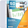 Performore 50Pack Clear Sheet Protectors 85 x 11 Inch Heavy Duty Plastic Sleeves Top Loading Reinforced Hole Page Protec