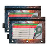Emelivor Baseball Pencil Pouch for 3 Ring Binder 2 Pcs Pockets Pencil Pouches Bag with Clear Pencil Case Cosmetic Bag fo