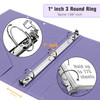 Ospelelf 1 Inch 3 Ring Binder with Dividers and Zipper Pouch 5 Plastic Folders with 10 Pockets Linen Hardcover Clipboard