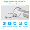 OWLKELA 1 Inch Binder Rings 50 Pack NickelPlated Metal Rings Includes Key Ring Clip and Hole Puncher Key Rings Great for