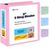 Enday 3 Inch Binder Pink 3 Inch 3 Ring Binder DRing Pastel with Clear View Cover for Letter Size 85 x 11 Paper 2 Inside