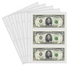 Currency Sleeves50Pcs Page Protectors for 3 Ring Binder 3Pocket Banknote Sleeves 85 x 11 Dollar Bill Holder for Collecto